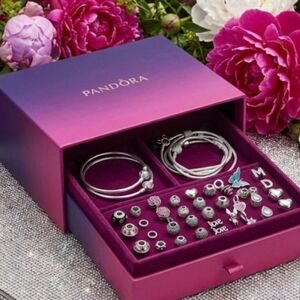 Pandora Bracelet & Mixed Charm Bundle -43pc Lot